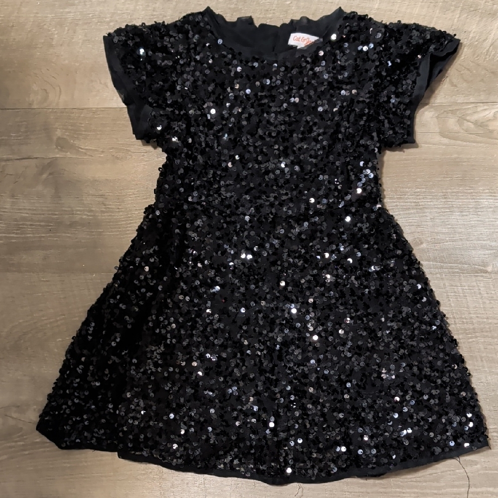 Cat & Jack Black Sequin Formal Dress